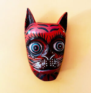 Wooden Balinese Tiger Cat Mask